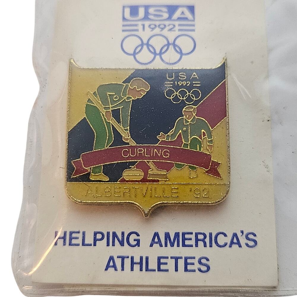 1992 Albertville Winter Olympics Pin Curling